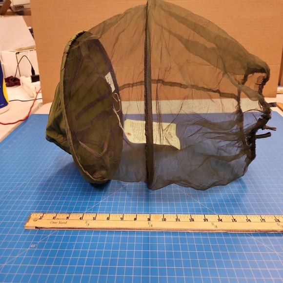 Mosquito Head Net Mesh Face Protector Insect Bug Bee Fly Outdoor Hat Cap Olive - Picture 6 of 6